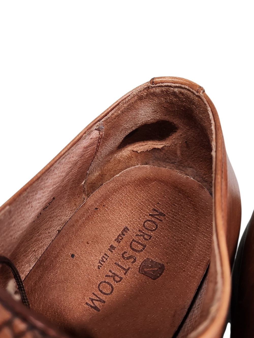 Nordstrom Leather ITALY Dress Shoes Oxford Derby Cap Toe Woven Men's Size 10.5 M - Picture 5 of 11